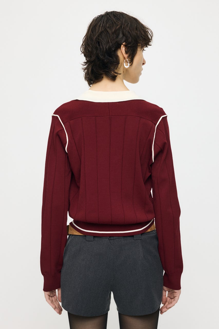 BI COLOR KNIT ポロ RED FREE