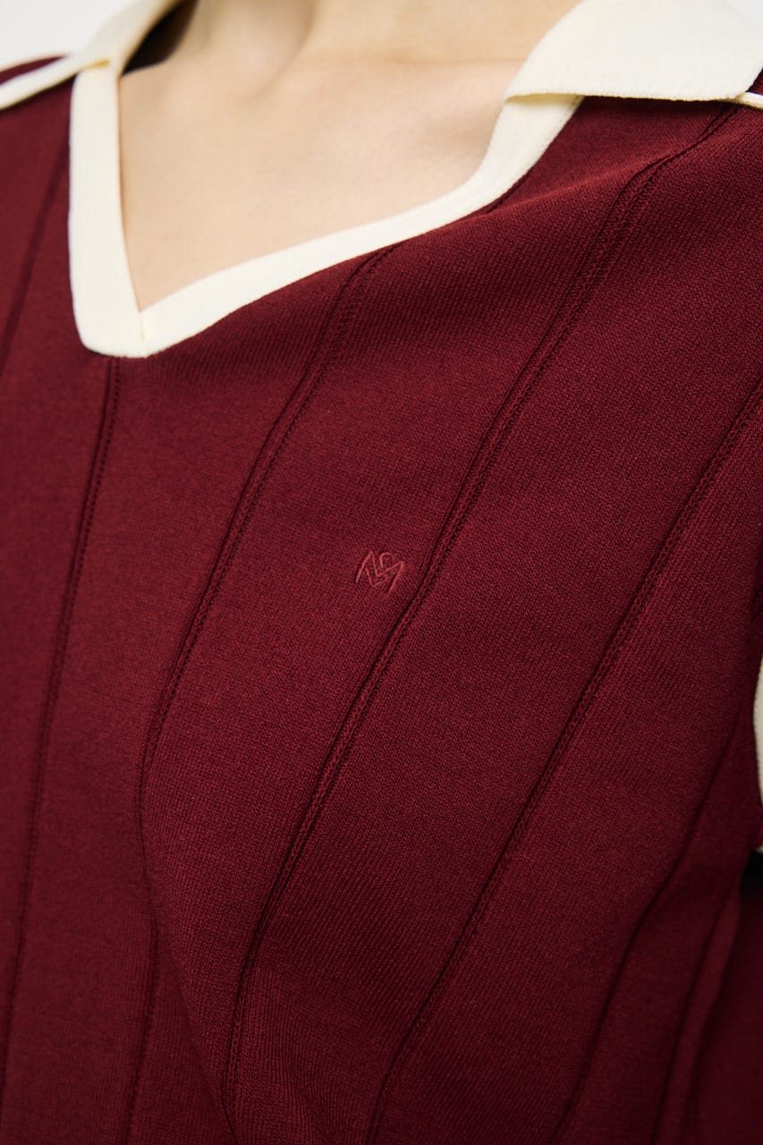 BI COLOR KNIT ポロ RED FREE