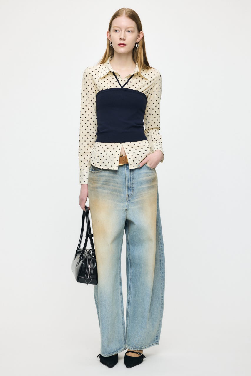 KNIT BARE トップス NVY FREE