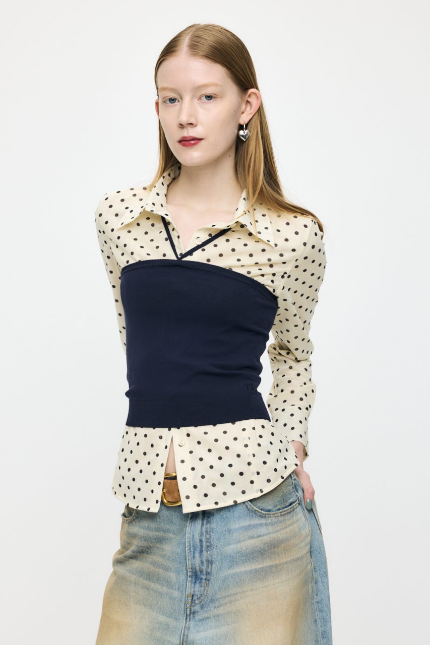 KNIT BARE トップス NVY FREE