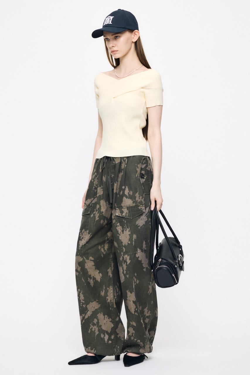 CROSS OFF SHOULDER トップス O/WHT FREE