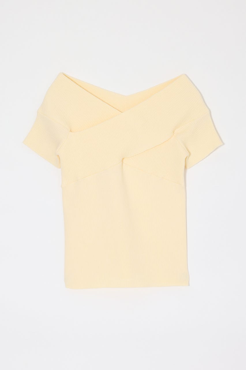 CROSS OFF SHOULDER トップス O/WHT FREE
