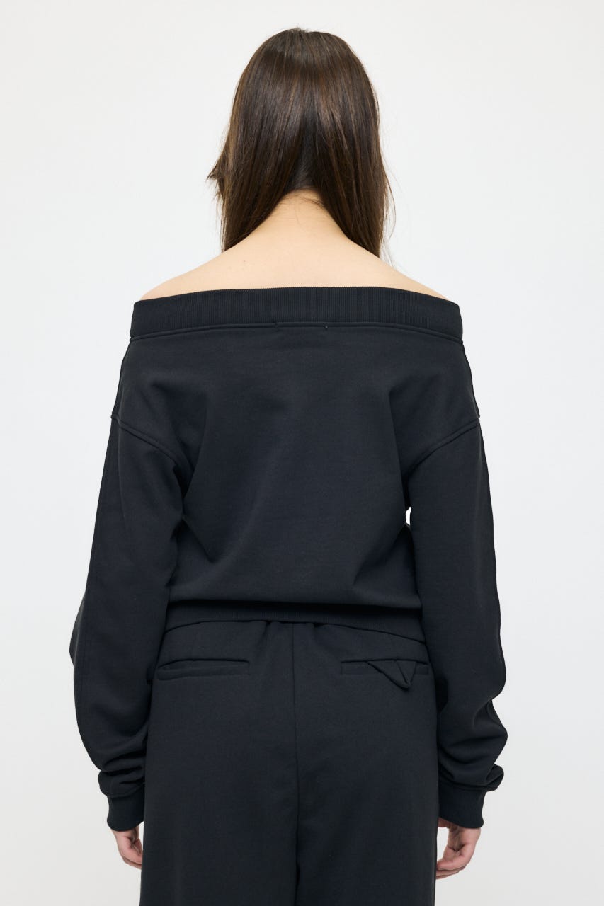 【SS先行アイテム】OFF SHOULDER ZIP UP スウェット L/BLK FREE
