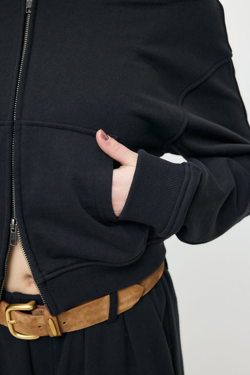 【SS先行アイテム】OFF SHOULDER ZIP UP スウェット L/BLK FREE