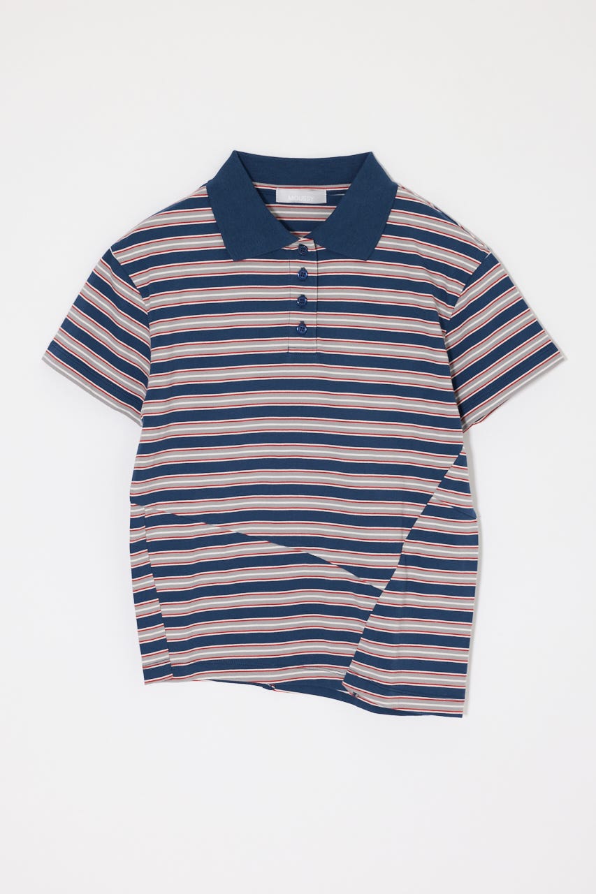 STRIPED TINY POLO シャツ NVY FREE