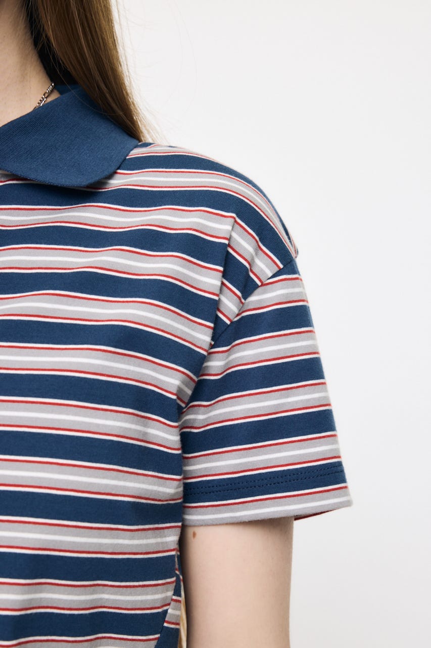 STRIPED TINY POLO シャツ NVY FREE