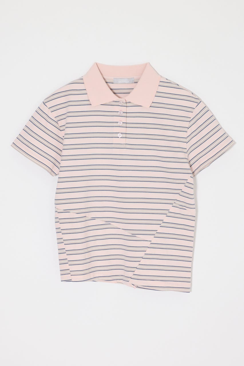STRIPED TINY POLO シャツ PNK FREE