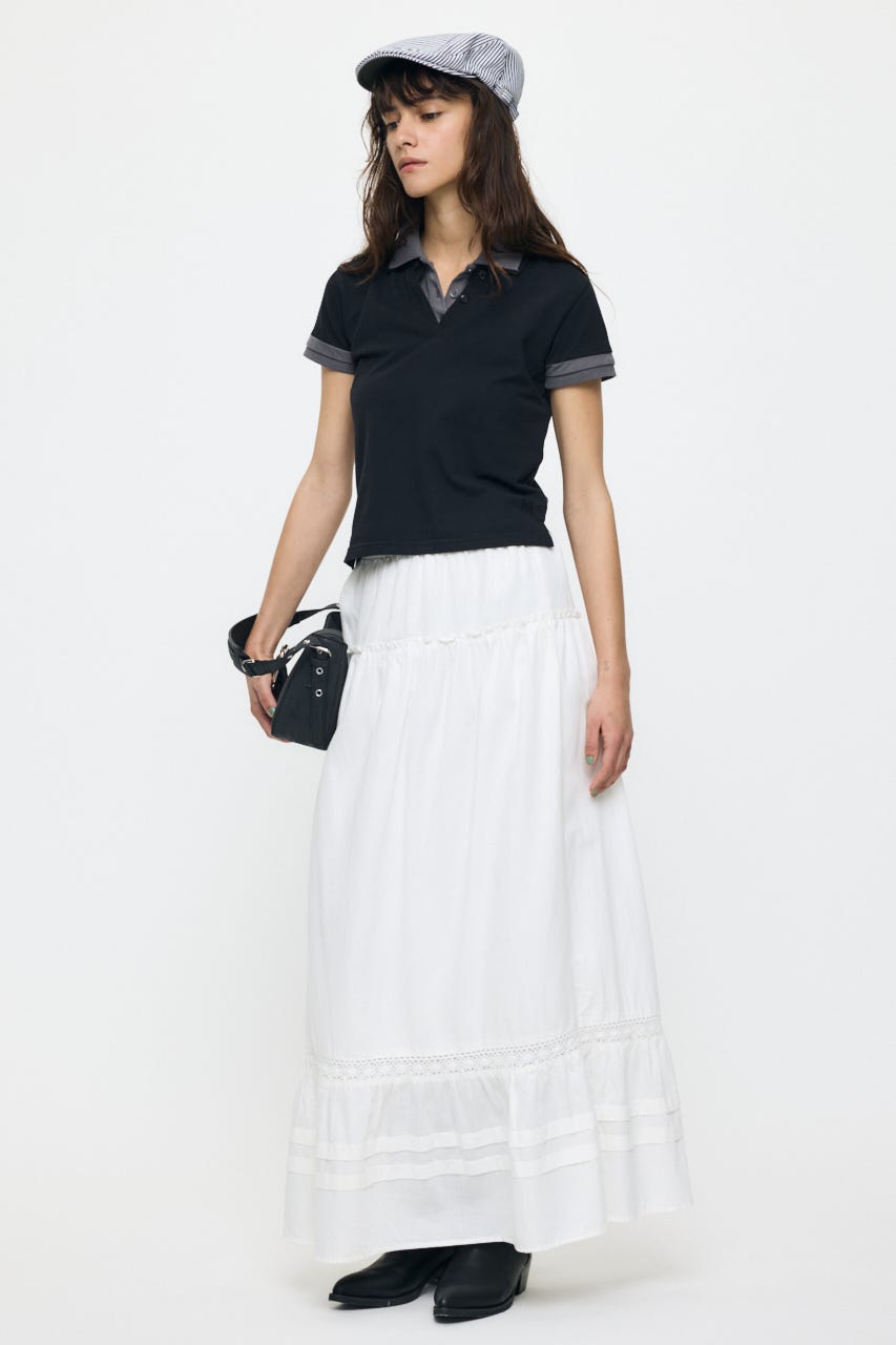 CONTRAST POLOトップス BLK FREE