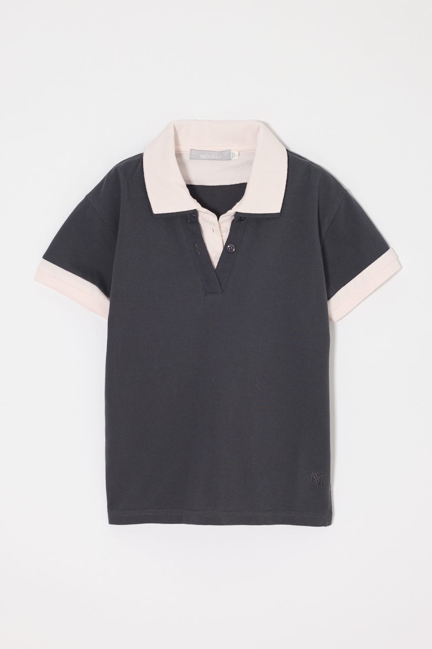 CONTRAST POLOトップス GRY FREE