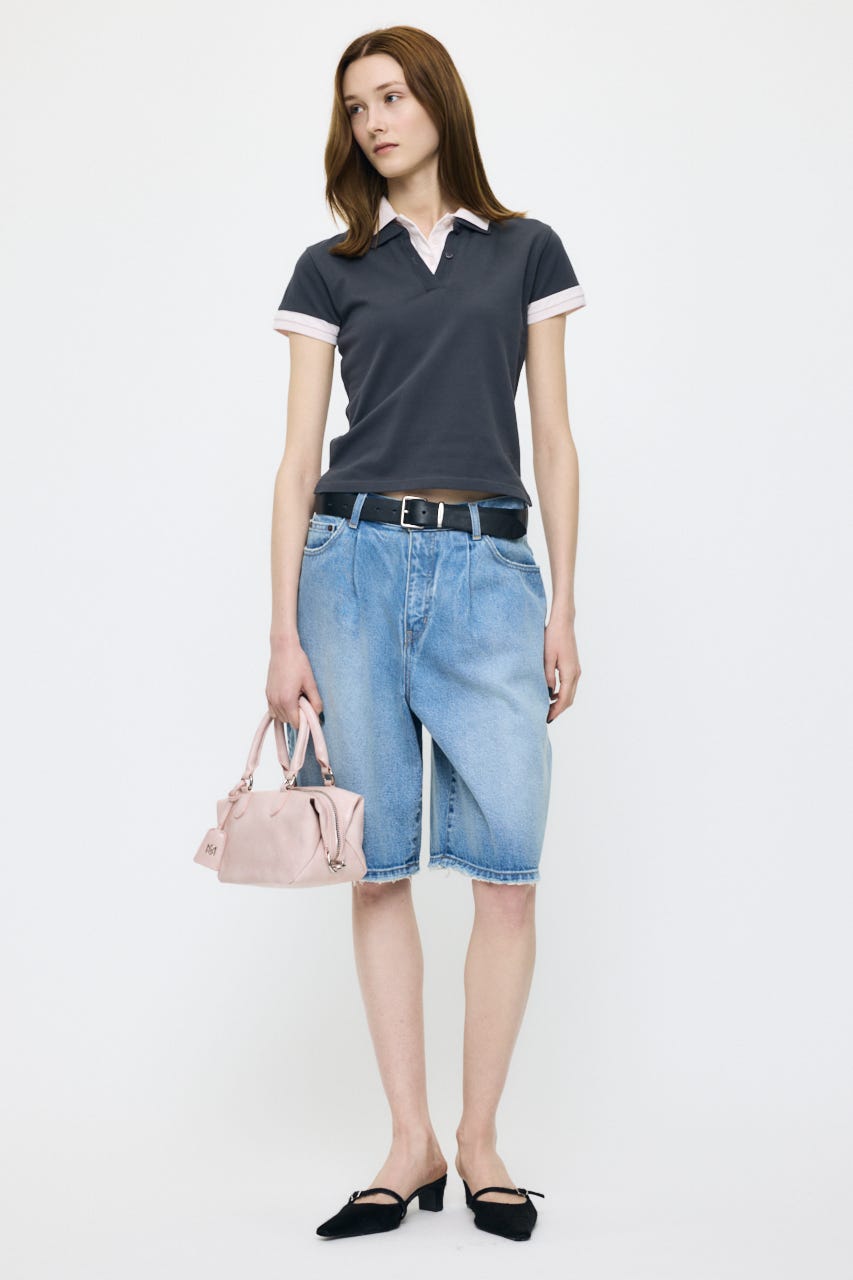 CONTRAST POLOトップス GRY FREE