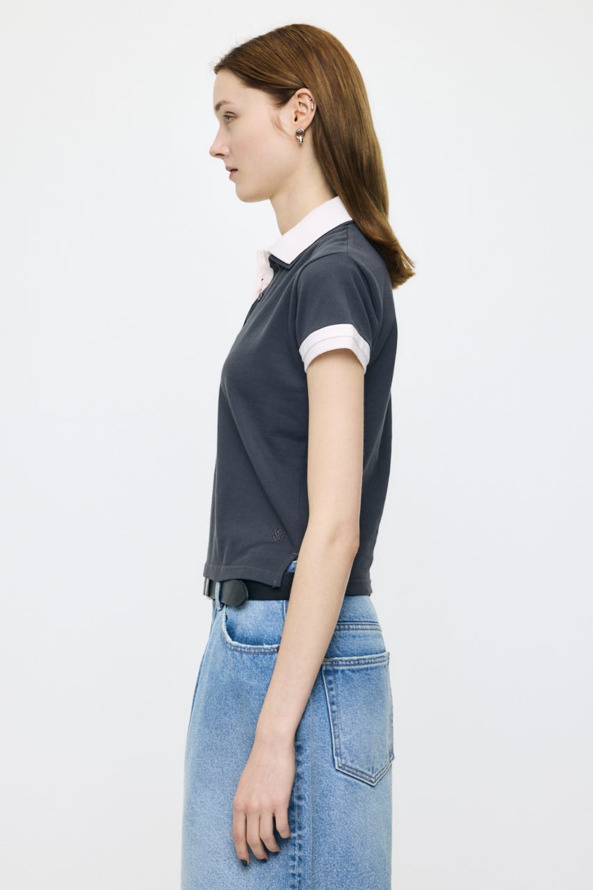 CONTRAST POLOトップス GRY FREE
