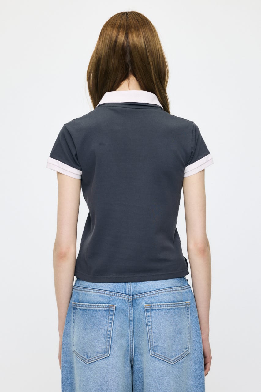 CONTRAST POLOトップス GRY FREE
