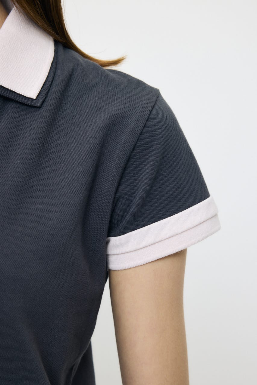 CONTRAST POLOトップス GRY FREE