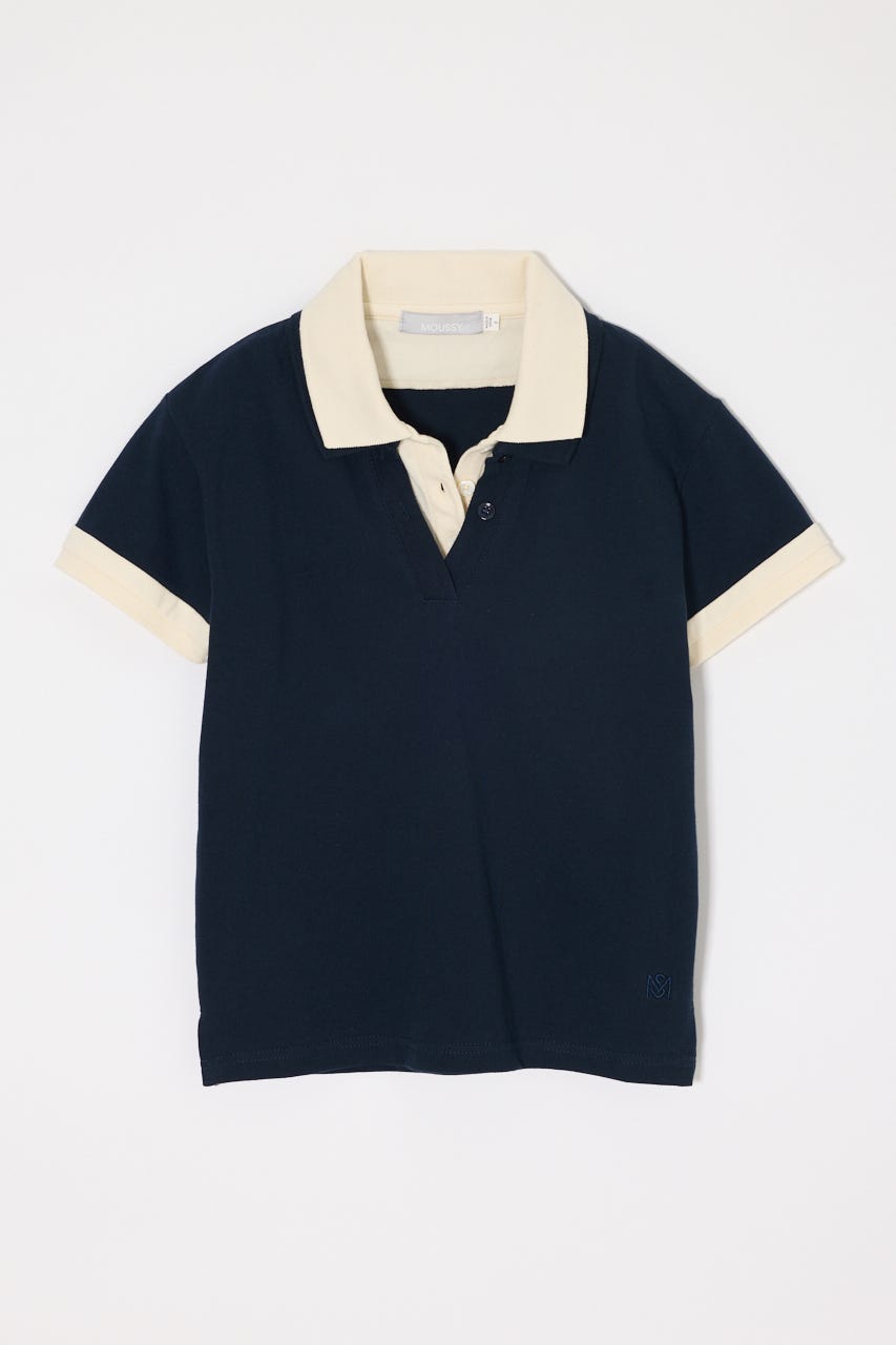 CONTRAST POLOトップス NVY FREE