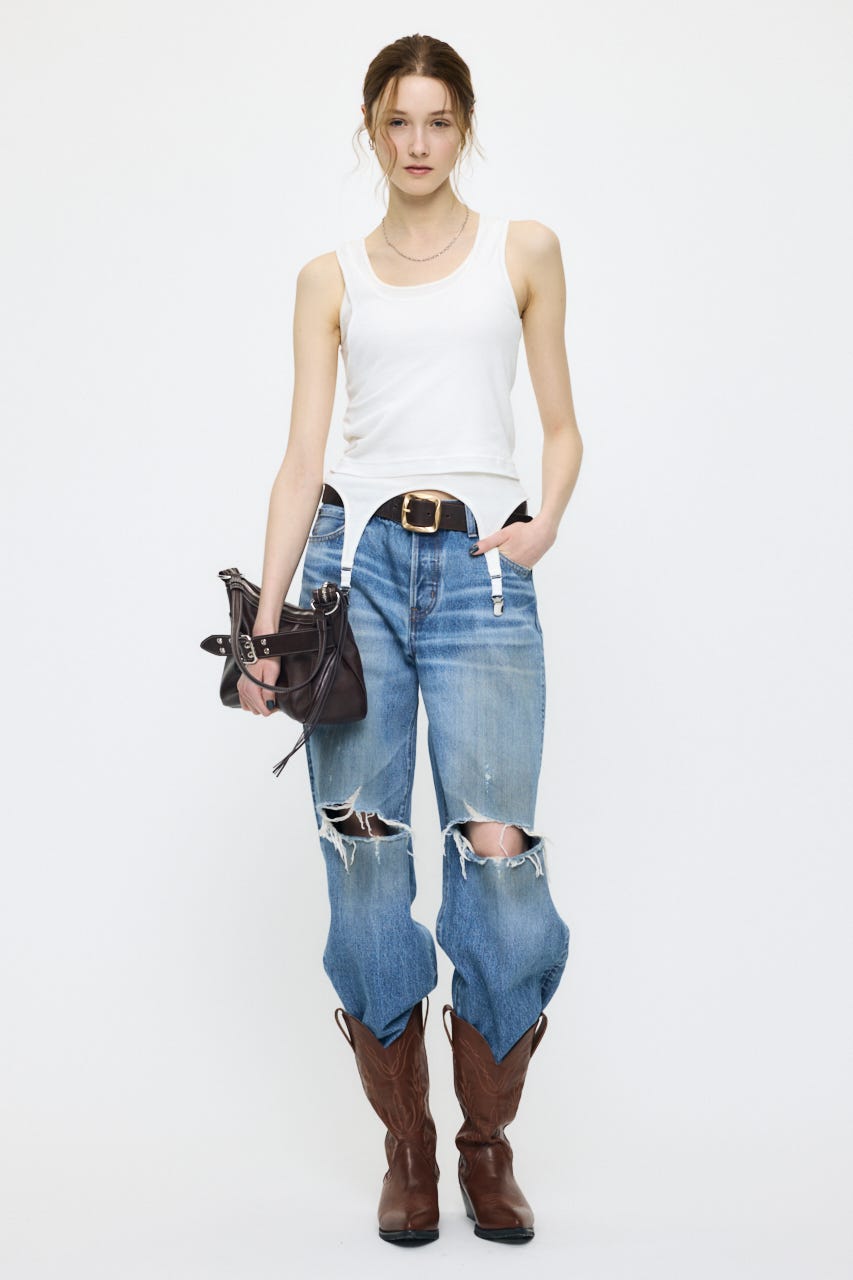 LAYER TANK トップス O/WHT FREE