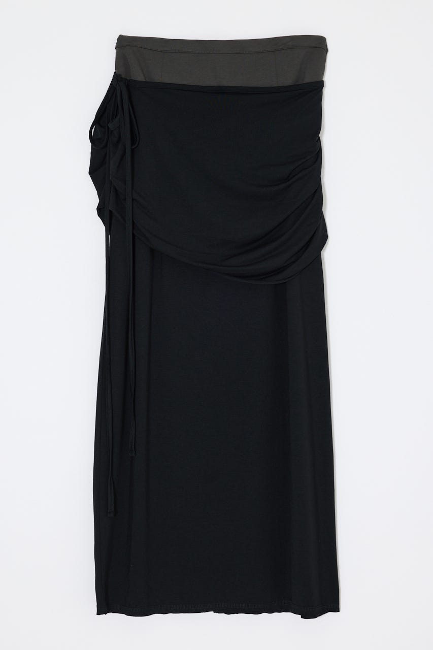 LAYER CUT MAXI スカート BLK 2