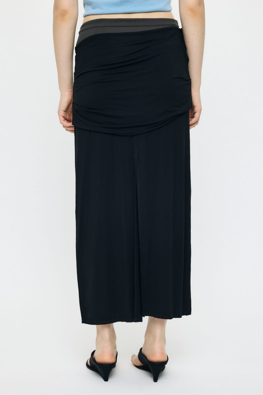 LAYER CUT MAXI スカート BLK 2