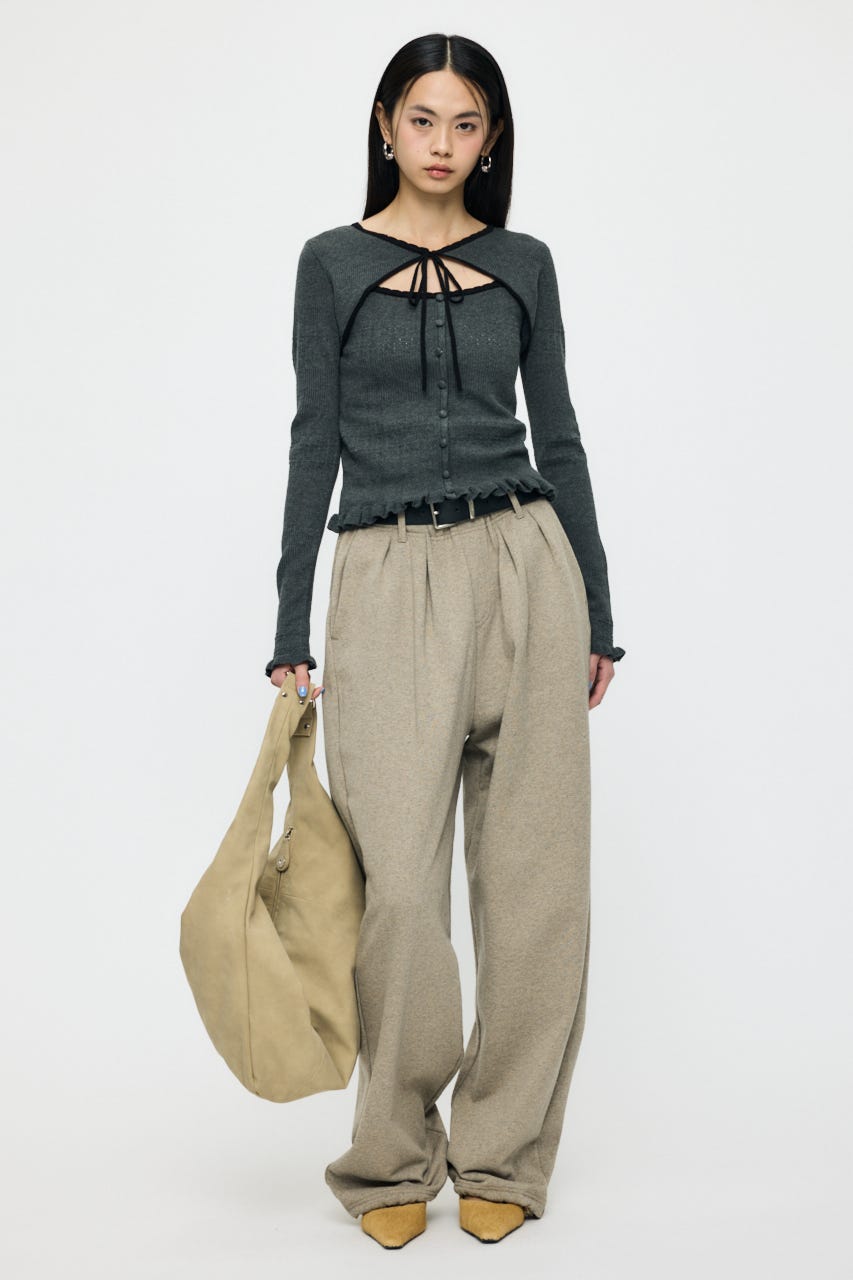 【SS先行アイテム】TUCK SWEAT パンツ BEG 1