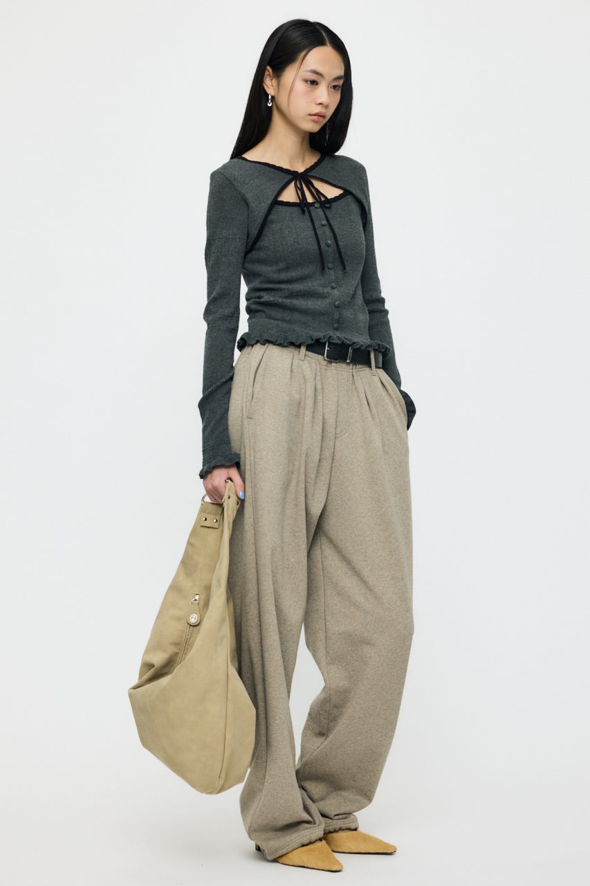 【SS先行アイテム】TUCK SWEAT パンツ BEG 1