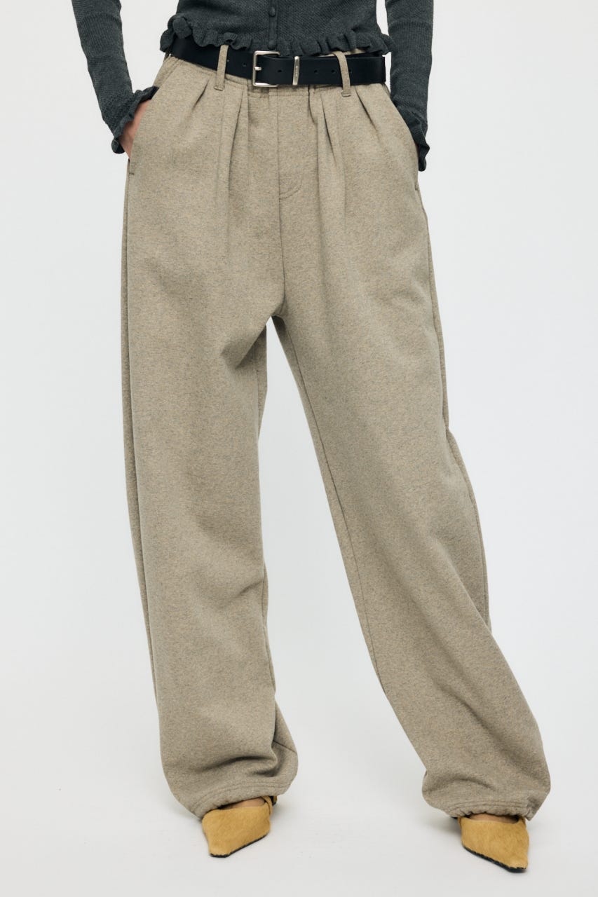 【SS先行アイテム】TUCK SWEAT パンツ BEG 1