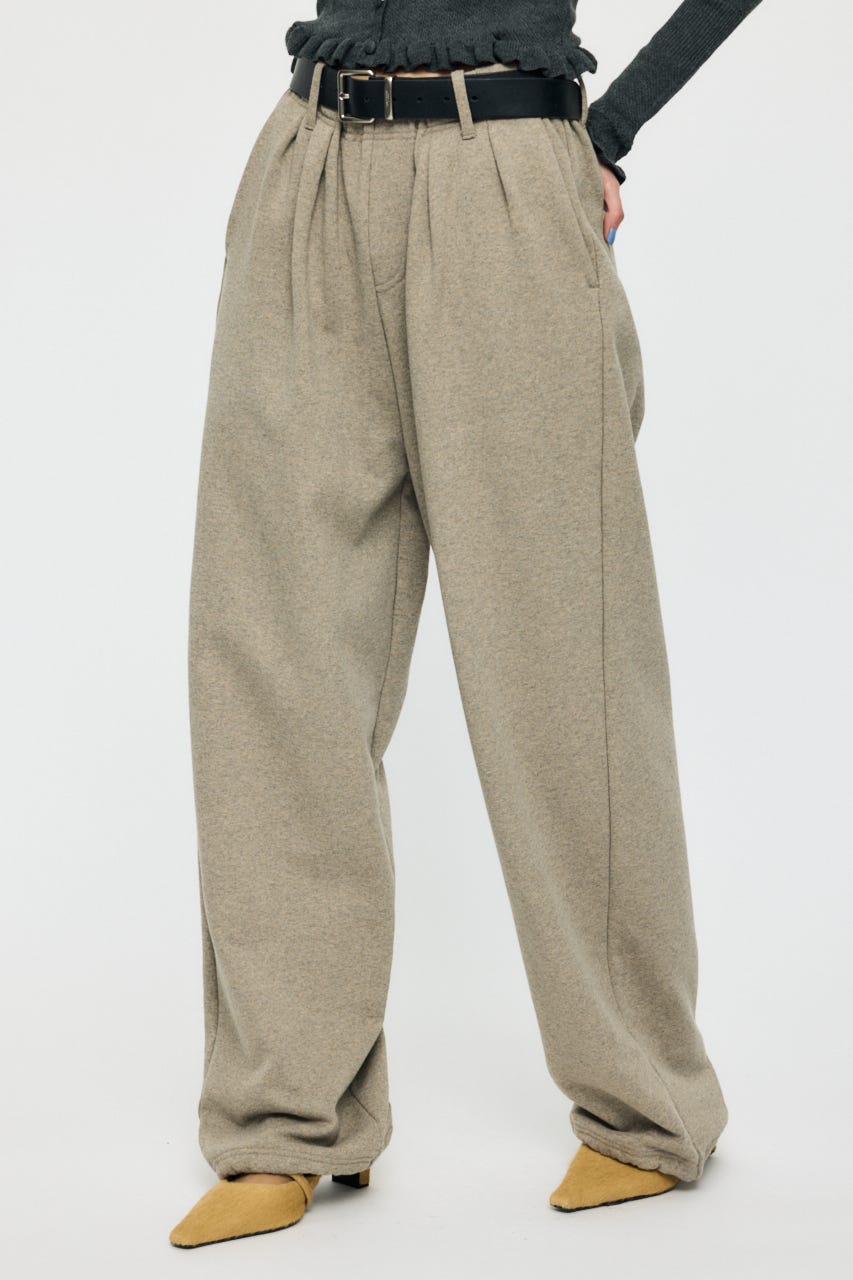 【SS先行アイテム】TUCK SWEAT パンツ BEG 1