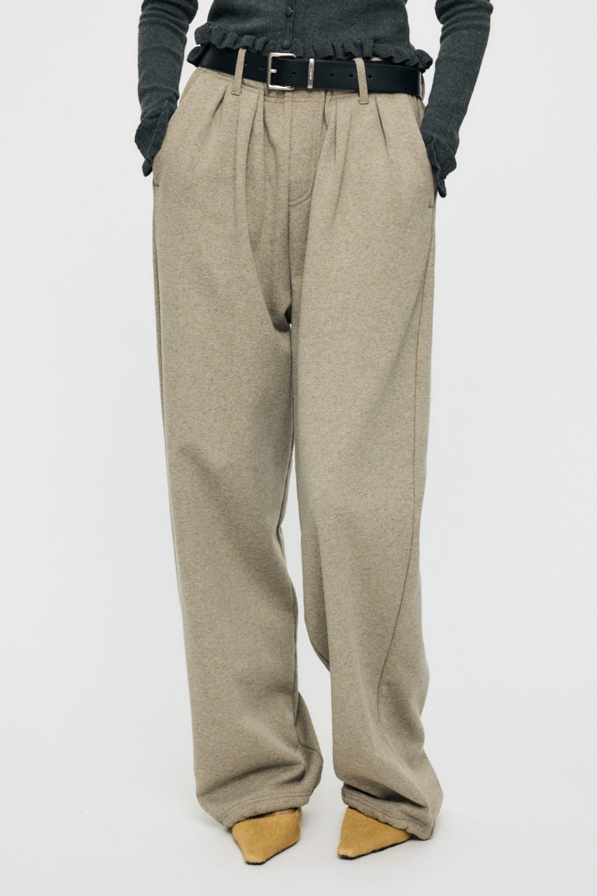 【SS先行アイテム】TUCK SWEAT パンツ BEG 1