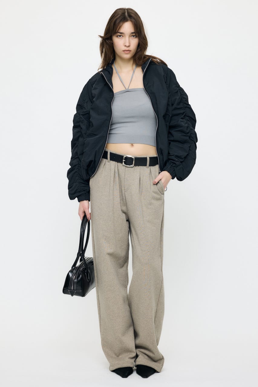 【SS先行アイテム】TUCK SWEAT パンツ BEG 1