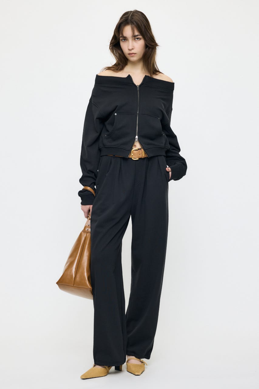 【SS先行アイテム】TUCK SWEAT パンツ L/BLK 2