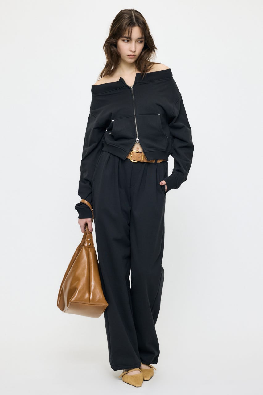 【SS先行アイテム】TUCK SWEAT パンツ L/BLK 2