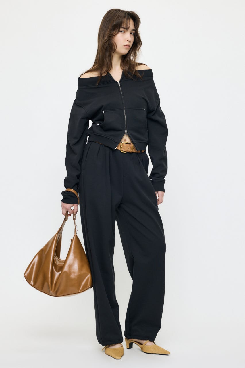 【SS先行アイテム】TUCK SWEAT パンツ L/BLK 2