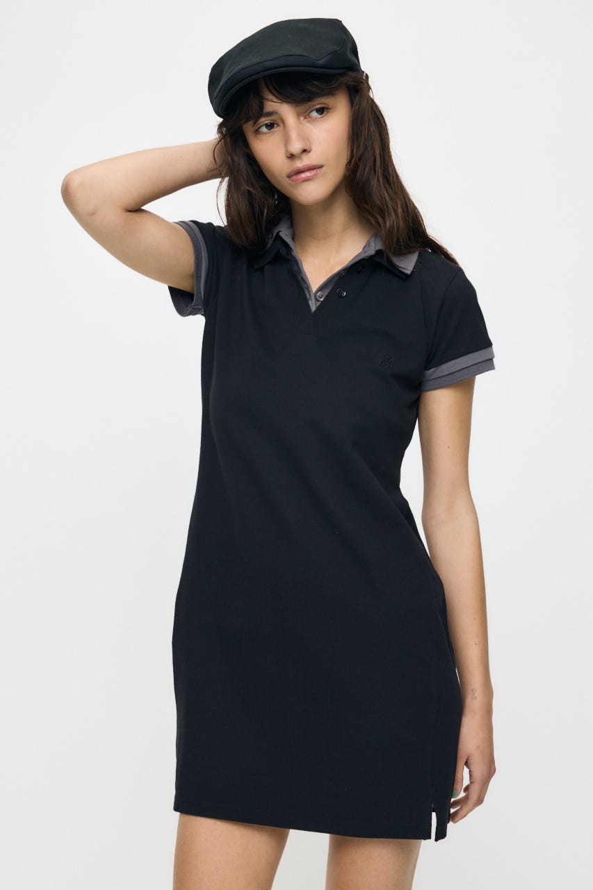 CONTRAST POLO ドレス BLK 2