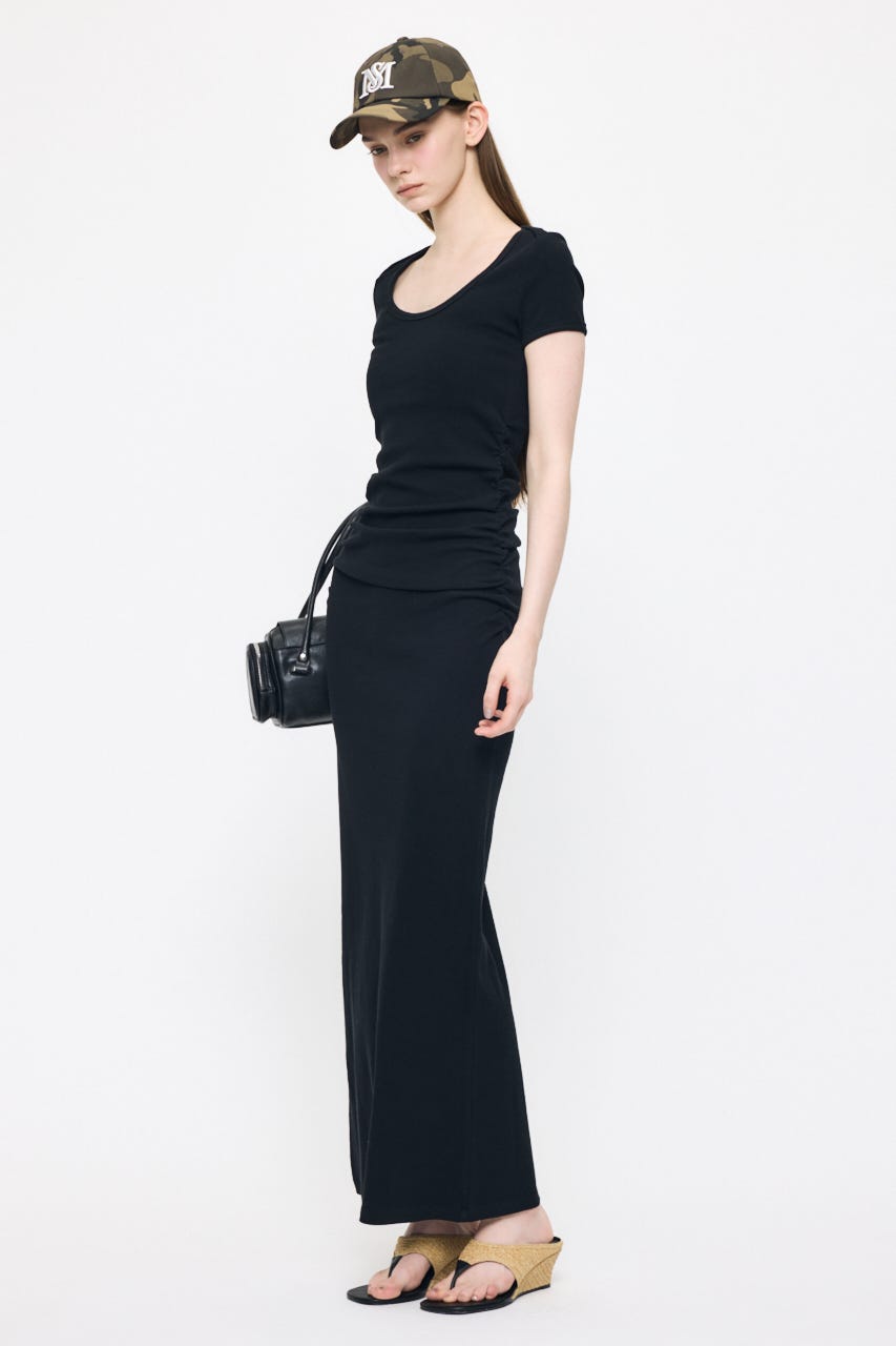 SCOOP NECK JERSEY  ドレス BLK 1