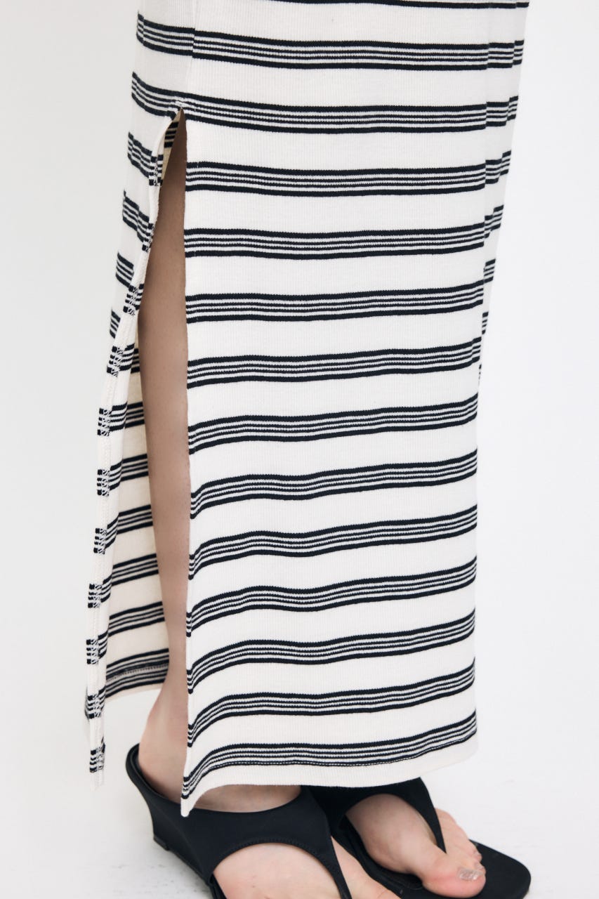 SCOOP NECK JERSEY  ドレス 柄WHT 1
