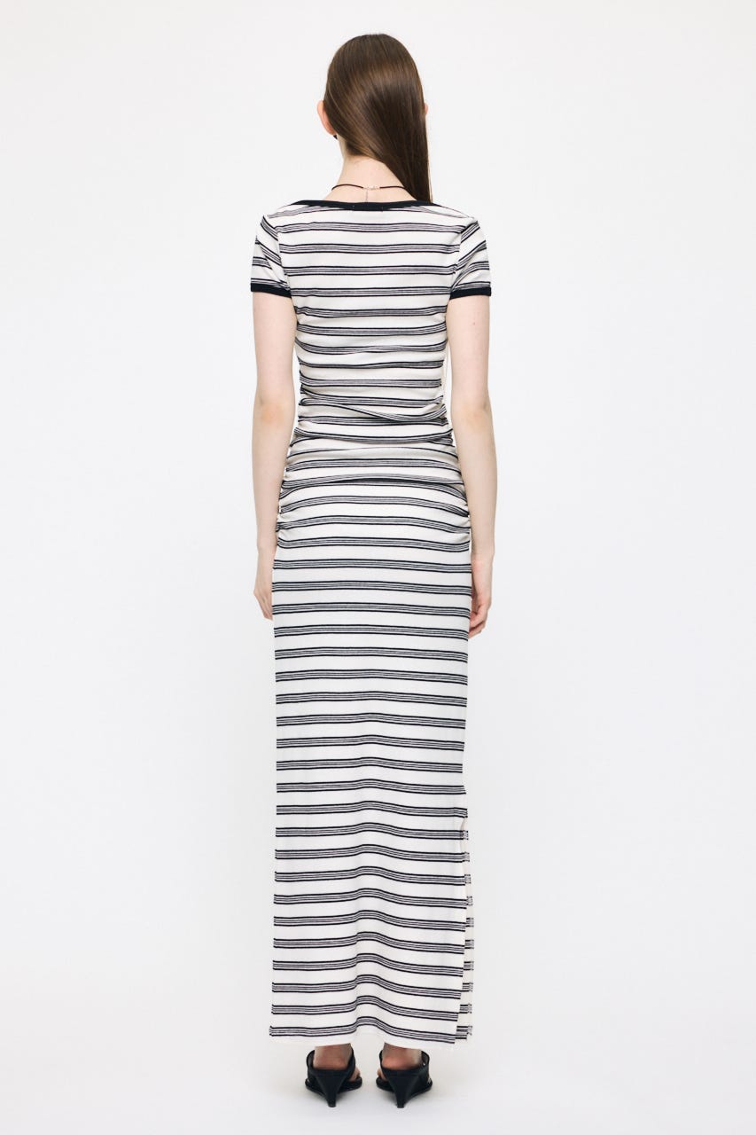 SCOOP NECK JERSEY  ドレス 柄WHT 1