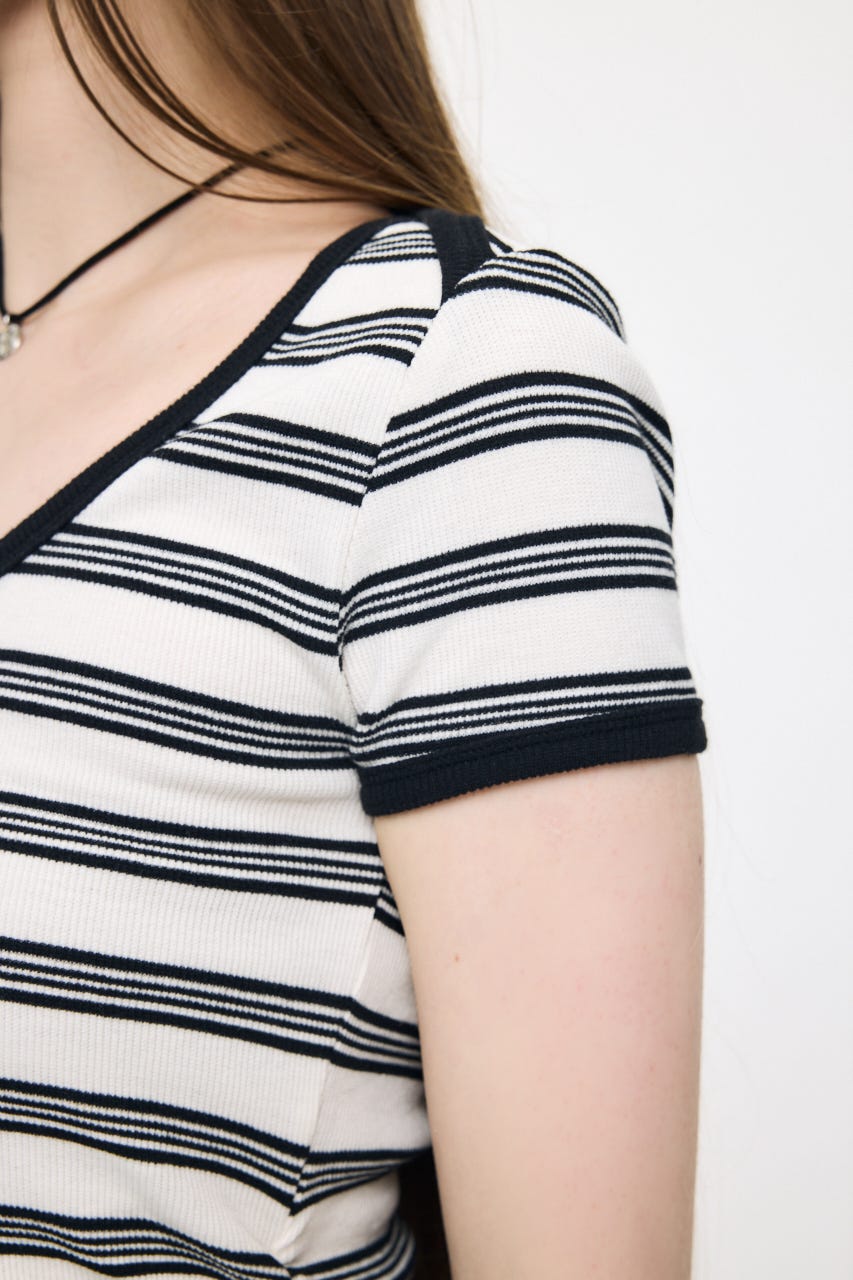 SCOOP NECK JERSEY  ドレス 柄WHT 1