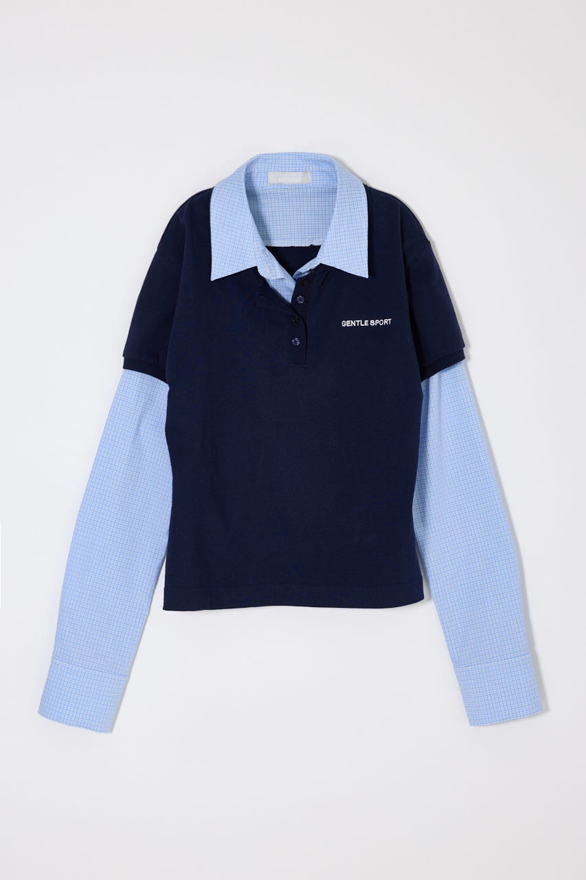 【SS先行アイテム】SHIRT SLEEVE STRIPED POLO Tシャツ NVY FREE