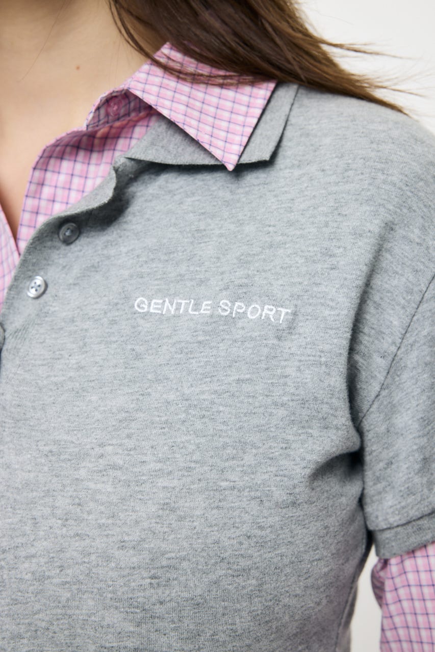 【SS先行アイテム】SHIRT SLEEVE STRIPED POLO Tシャツ T.GRY FREE