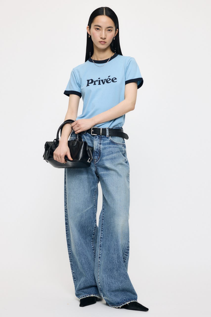 PRIVEE RINGER Tシャツ BLU FREE