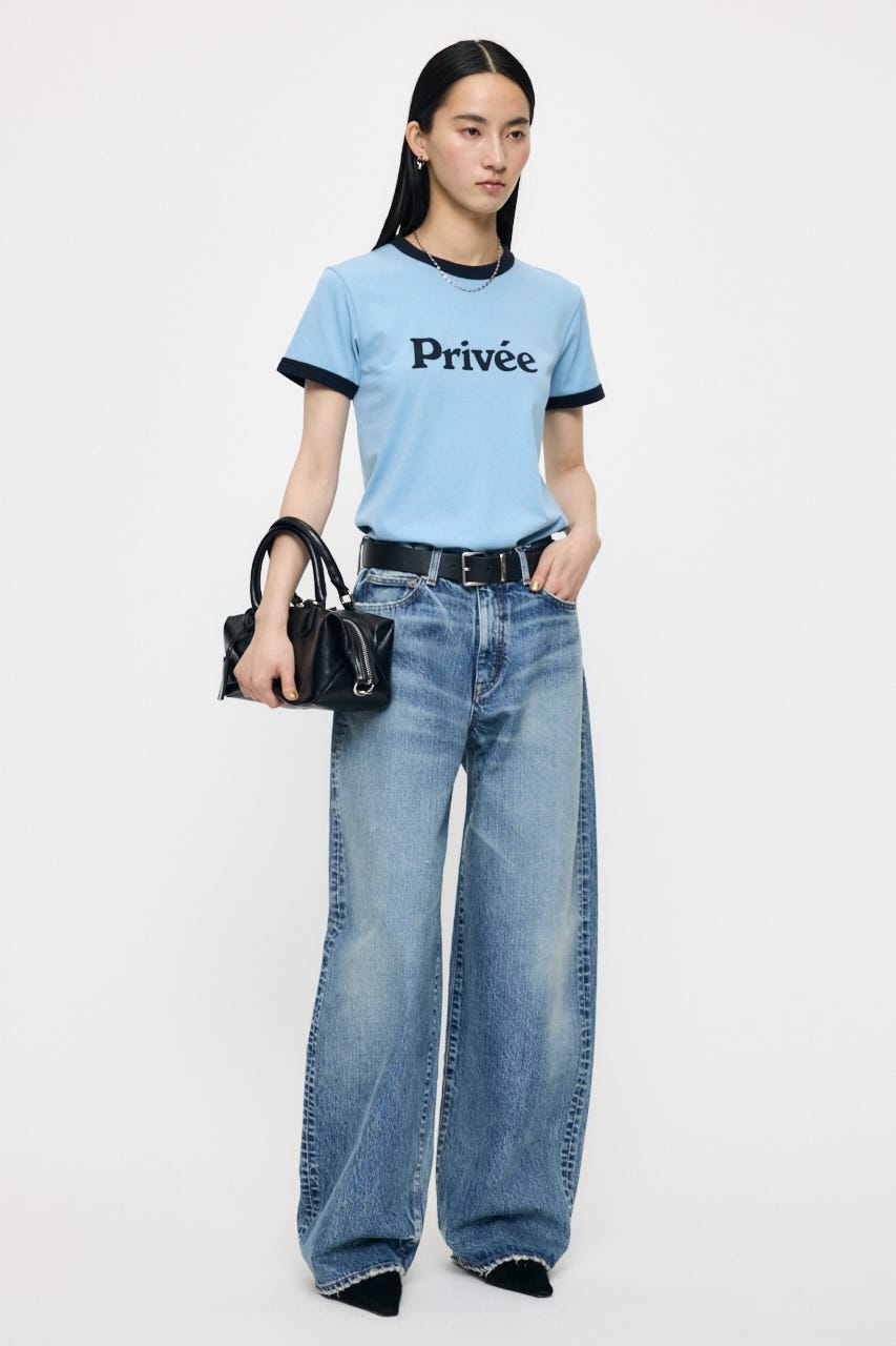 PRIVEE RINGER Tシャツ BLU FREE