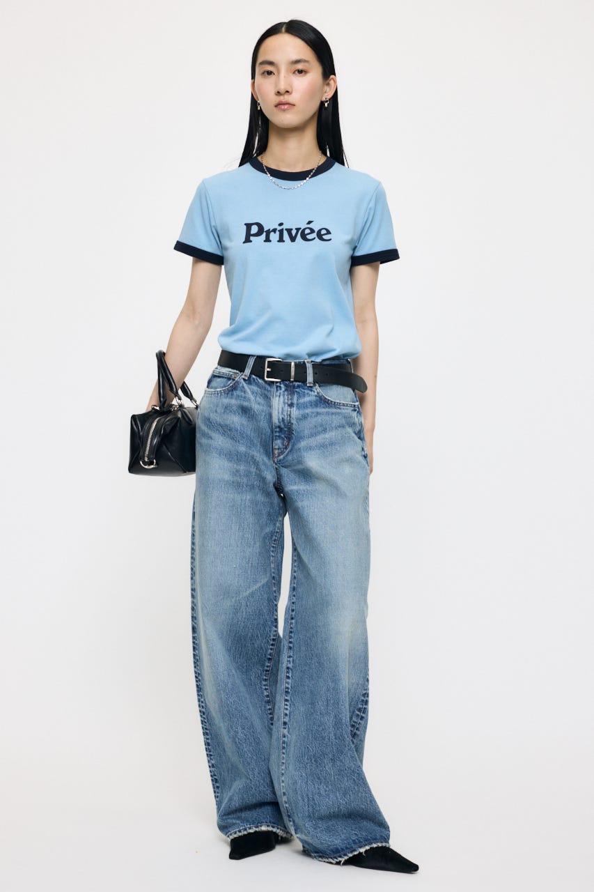 PRIVEE RINGER Tシャツ BLU FREE