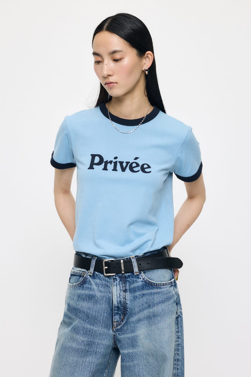 PRIVEE RINGER Tシャツ BLU FREE