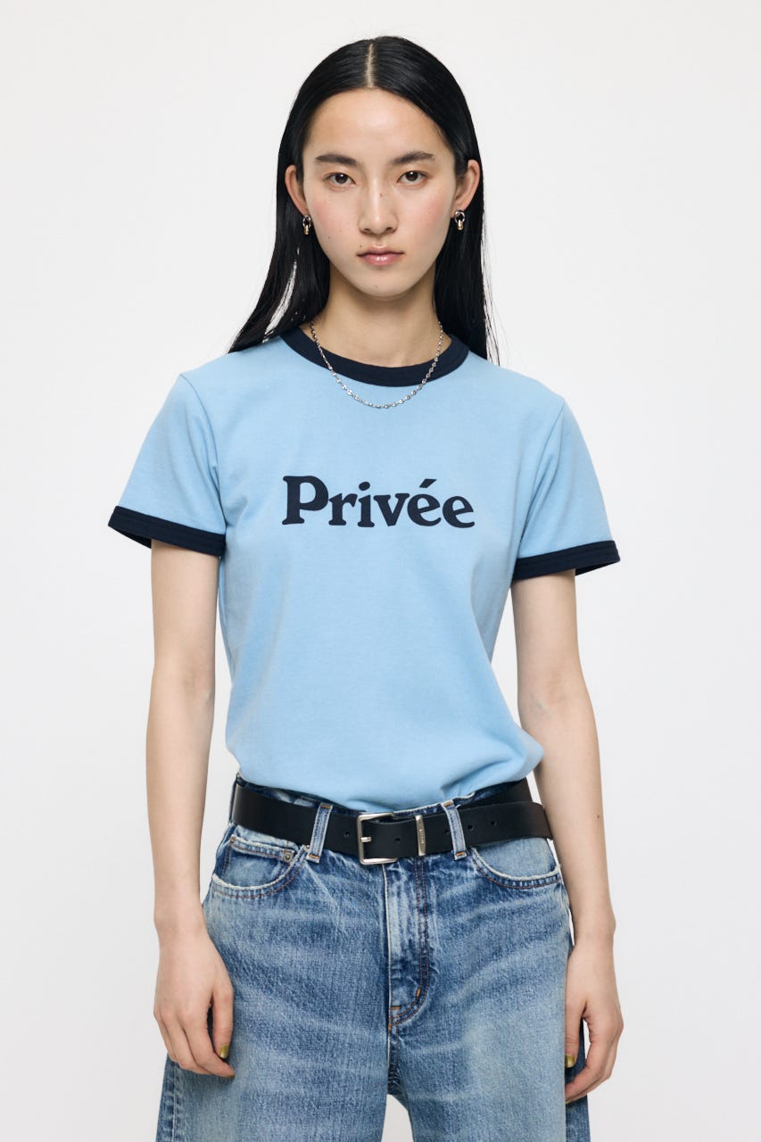 PRIVEE RINGER Tシャツ BLU FREE
