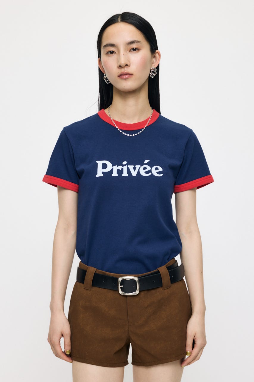 PRIVEE RINGER Tシャツ NVY FREE