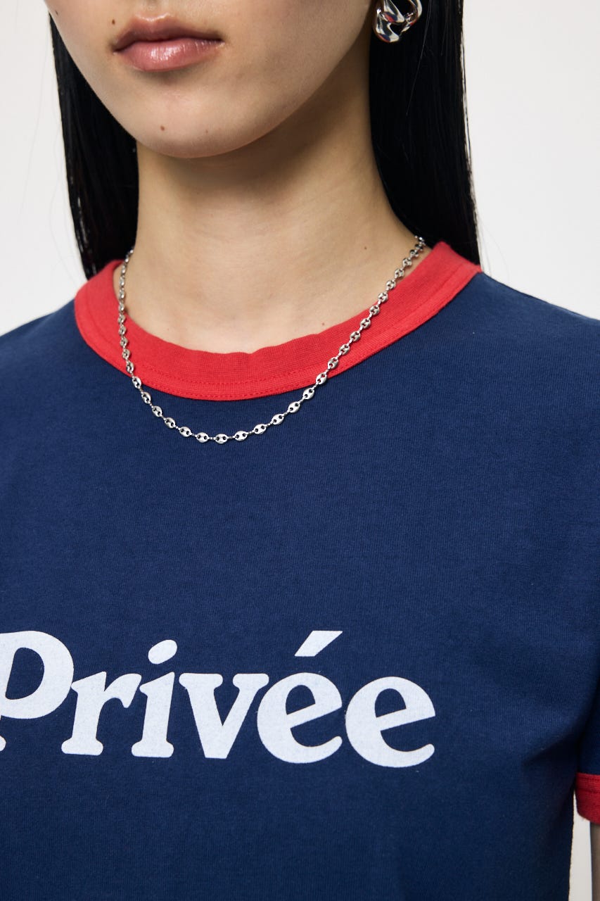 PRIVEE RINGER Tシャツ NVY FREE