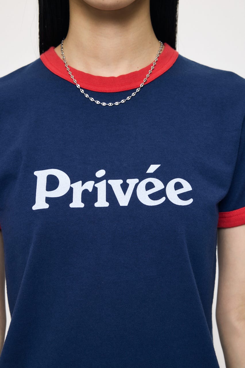 PRIVEE RINGER Tシャツ NVY FREE