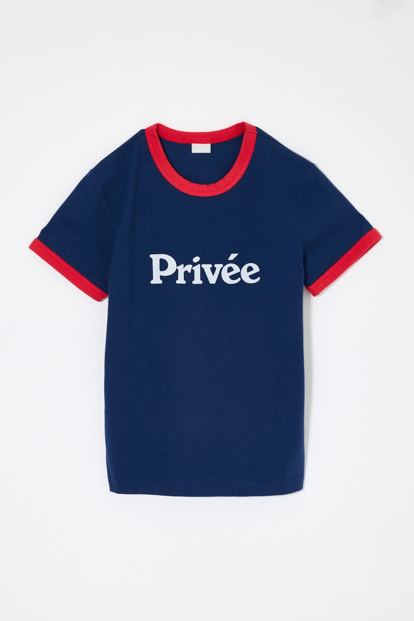 PRIVEE RINGER Tシャツ NVY FREE