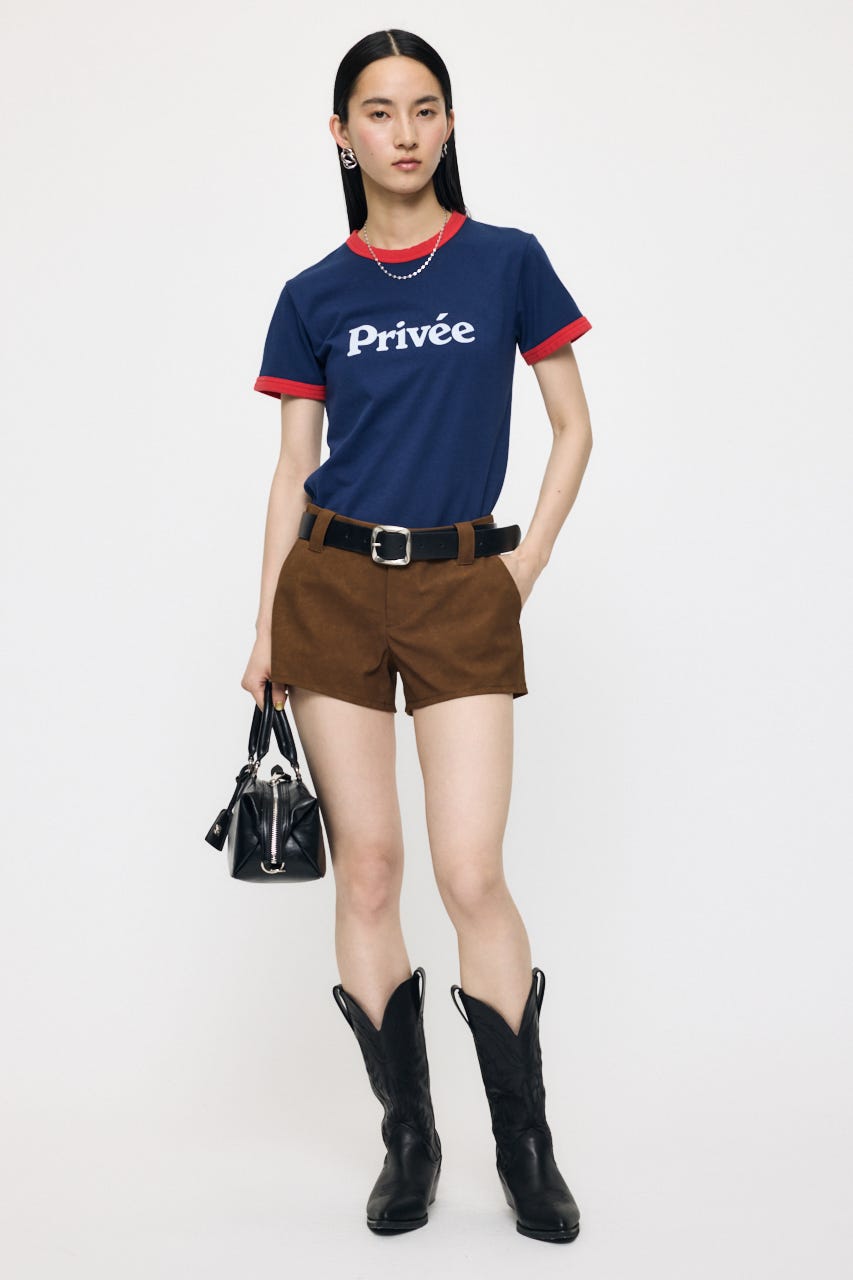 PRIVEE RINGER Tシャツ NVY FREE