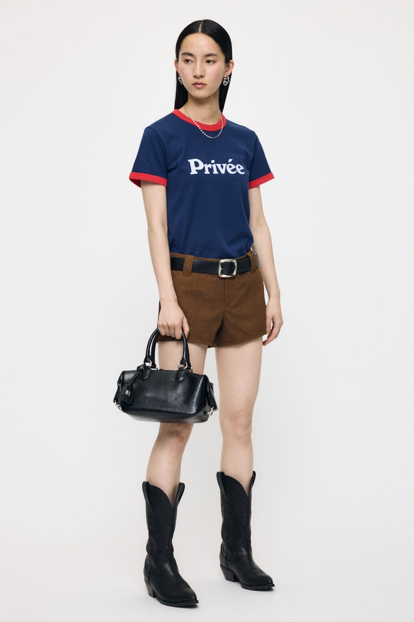 PRIVEE RINGER Tシャツ NVY FREE