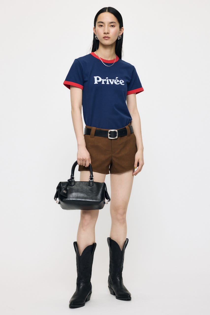 PRIVEE RINGER Tシャツ NVY FREE