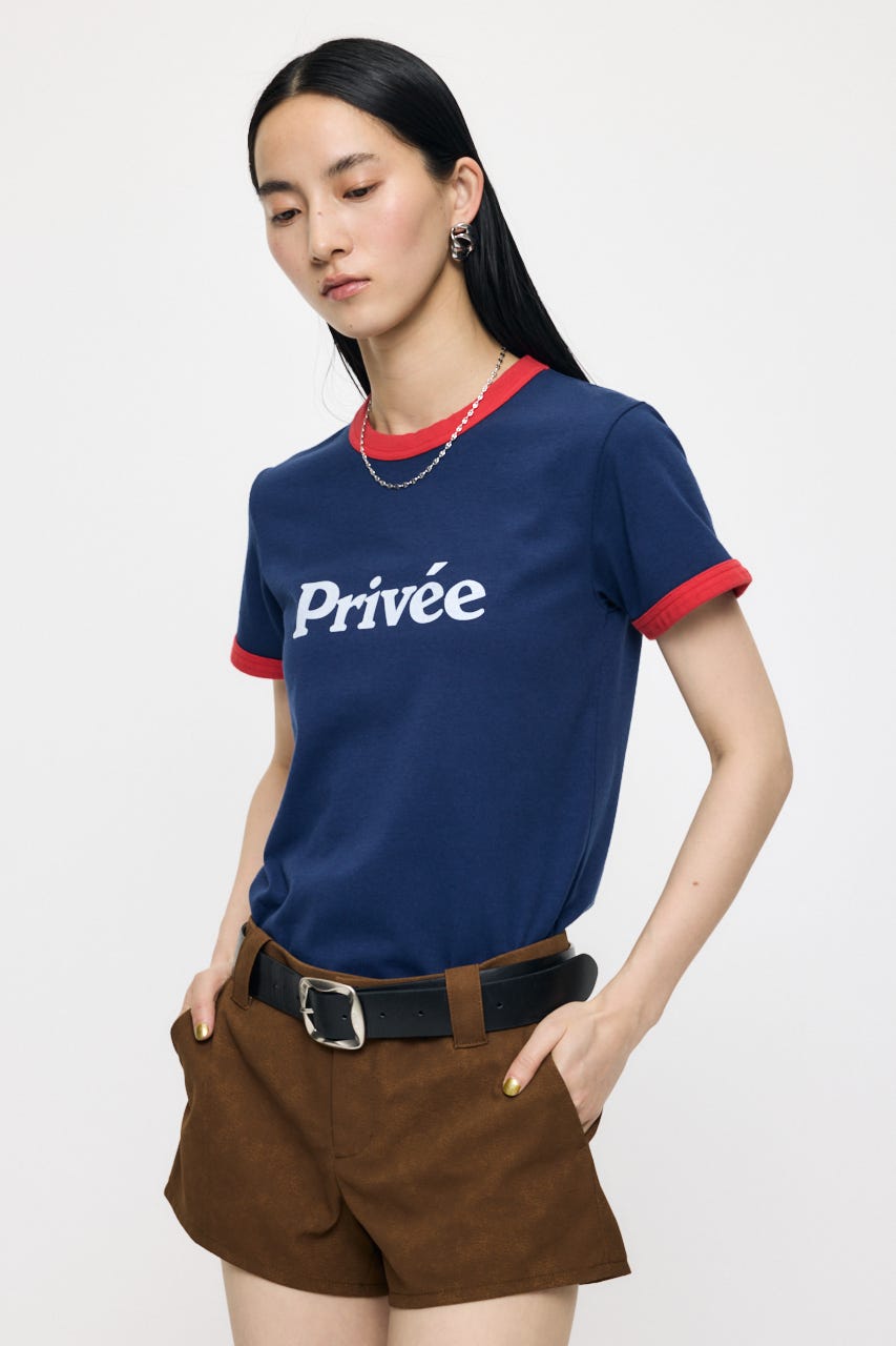 PRIVEE RINGER Tシャツ NVY FREE